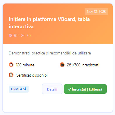 Înscris(ă) | Editează Înscris(ă) | Editează