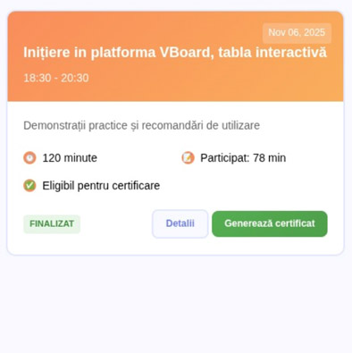 Eligibil pentru certificare Eligibil pentru certificare
