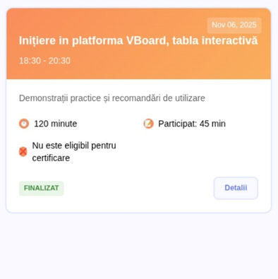 Nu este eligibil pentru certificare Nu este eligibil pentru certificare