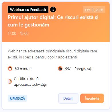 Webinar cu Feedback